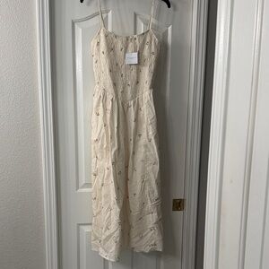 American Eagle Outfitters Cream Floral Maxi Dress